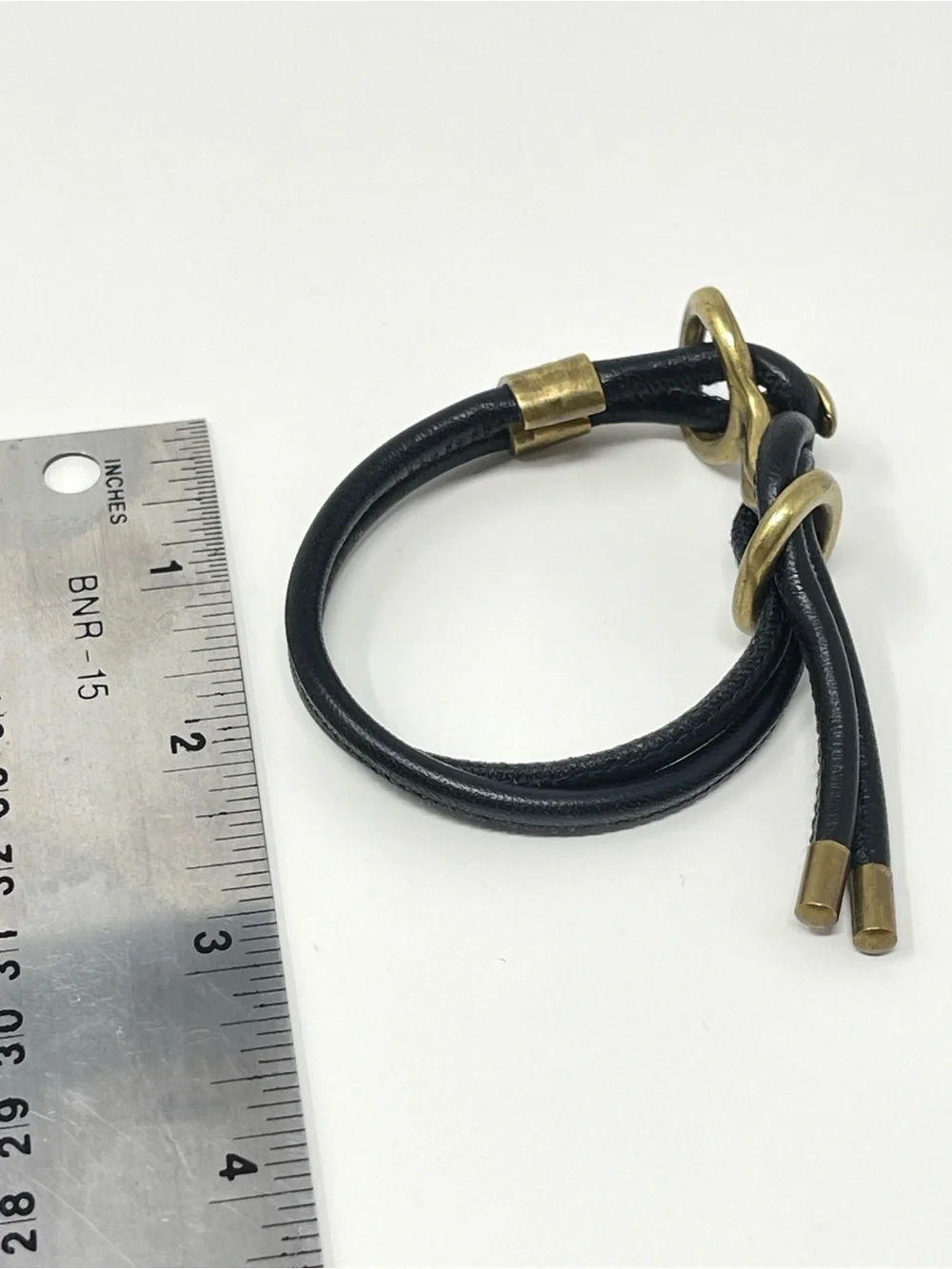New Anthropologie x Giles Brothers Round Leather Wrap Bracelet Black